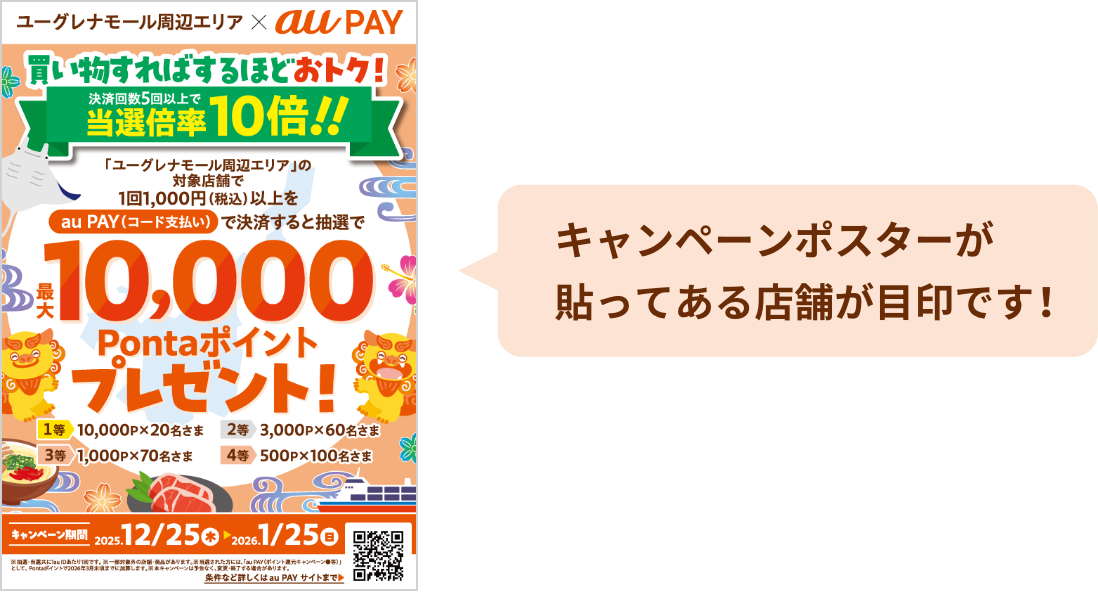 キャンペーンポスターが貼ってある店舗が目印です！