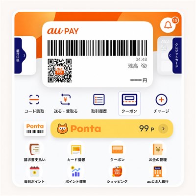 au PAY アプリを開いた画面