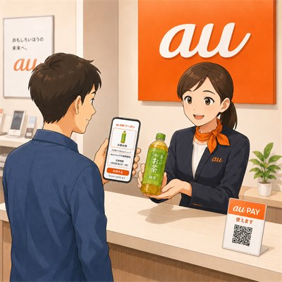 対象のauショップで画面を提示して引換する画面